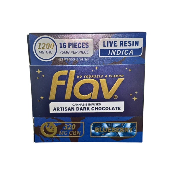 FLAV "BLUEBERRY" LIVE RESIN ARTISAN DARK CHOCOLATE BAR